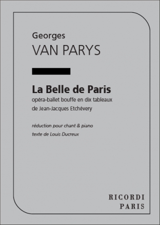 Van  Parys La Belle De Paris Chant Et Piano Vocal and Piano