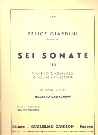 6 Sonate for violin and cembalo (piano)