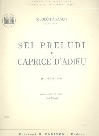 6 Preludi  e  Caprice d'adieu per violino