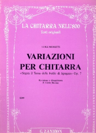 Variazioni sopra Il tema delle Follie Di Spagna op.7 per chitarra