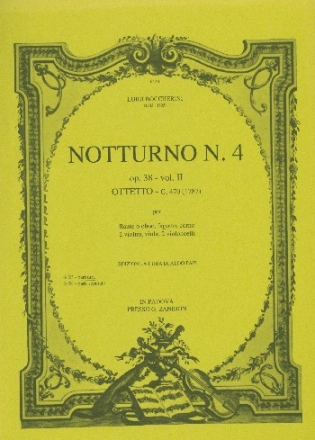 Notturno op.38,4 G470 per flauto (oboe), fagotto, corno, 2 violini, viola, 2 violoncelli partitura