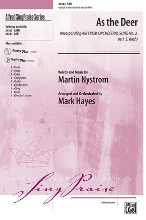 Nystrom Arr Hayes As The Deer SAB  Mixed voices