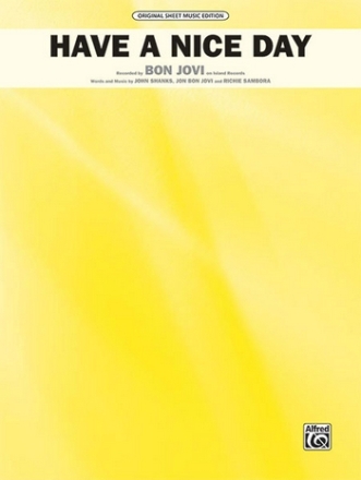 Bon Jovi Have A Nice Day (PVG)  Piano/Vocal/Guitar Singles