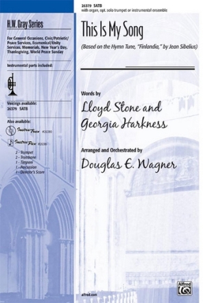 Wagner,D.E (arranger) This Is My song (finlandia) SATB  Mixed voices