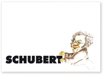 Postkarte Schubert Karikatur 10,5x14,8cm