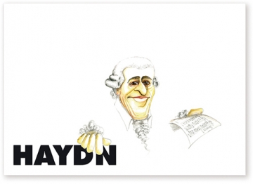 Postkarte Haydn Karikatur 10,5x14,8cm