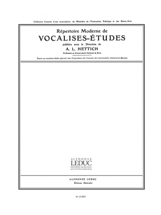 Vocalise tude no.11 pour voix leves (soprano) et piano