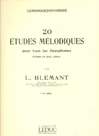 20 tudes Mlodiques vol.2 (no.11-20) pour tous les saxophones