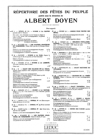 Hymne A La Raison - Repert Festes Peuple for mixed chorus a cappella vocal score (fr)