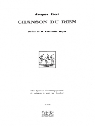 IBERT CHANSON DU RIEN CHANT ET PIANO