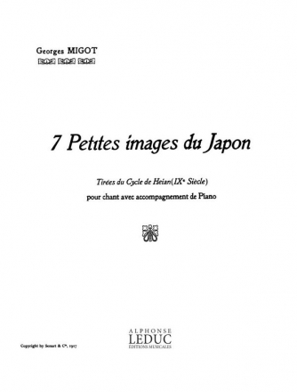 MIGOT 7 PETITES IMAGES DU JAPON CHANT ET PIANO