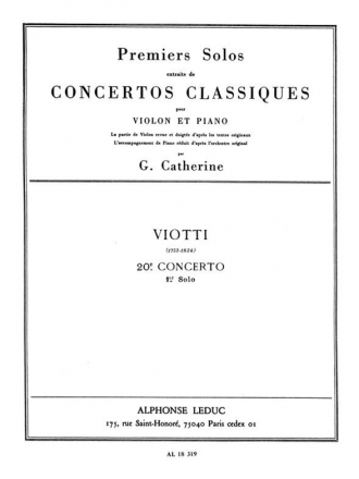 Concerto no.20 pour violin et piano