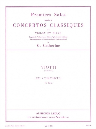 VIOTTI/CATHERINE PREMIERS SOLOS CONCERTOS CLASSIQUES:N023 VIOLON ET PIANO