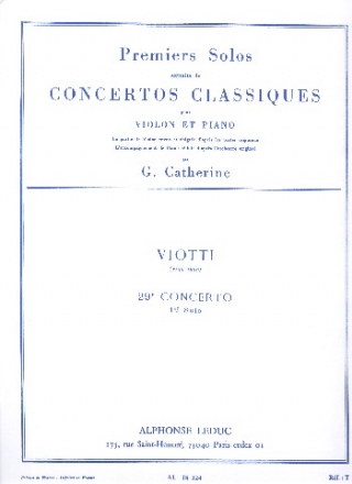 Solo no.1 du Concerto no.29 pour violon et orchestre pour violno et piano