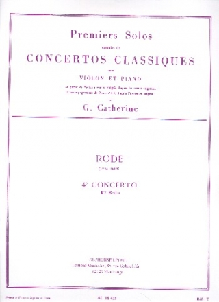 Solo no.1 du concerto no.4 pour violon et piano