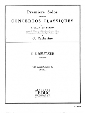 KREUTZER/CATHERINE PREMIERS SOLOS CONCERTOS CLASSIQUES:N013 VIOLON ET PIANO