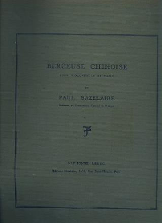 Berceuse chinoise op.115 pour violoncelle et piano