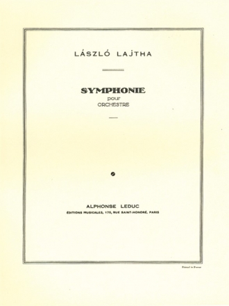 LAJTHA SYMPHONIE (OU SYMPHONIE N01) PARTITION D'ORCHESTRE IN 4