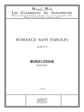 MENDELSSOHN/MULE CLASSIQUE SAXOPHONE MIB N0060 ROMANCES SANS PAROLES N03