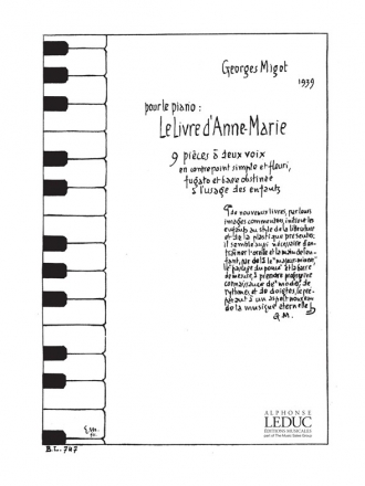 MIGOT LIVRE D'ANNE-MARIE PIANO