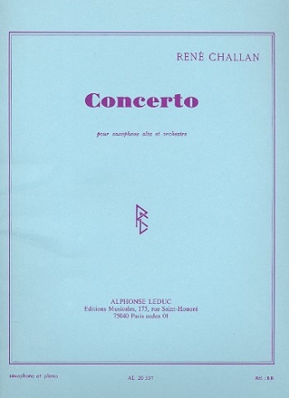 Concerto  pour saxophone alto et orchestre pour saxophone alto et piano