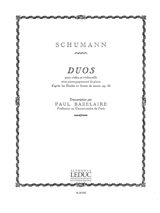 SCHUMANN DUOS VIOLON VIOLONCELLE ET PIANO