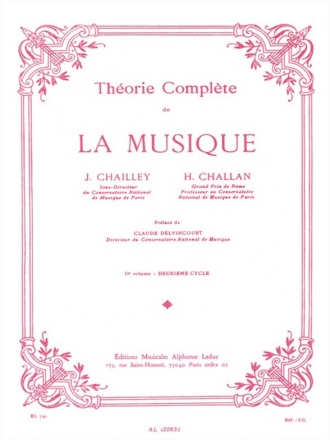 CHAILLEY J./CHALLAN THEORIE DE LA MUSIQUE VOLUME 2/BL791