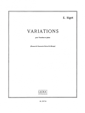 BIGOT VARIATIONS TROMBONE ET PIANO