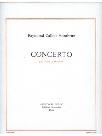 GALLOIS-MONTBRUN CONCERTO VIOLON ET PIANO