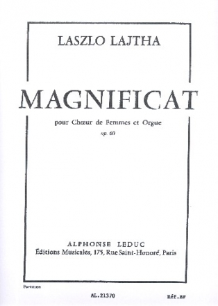 Magnificat op.60 pour cheur de femmes et orgue partition,  copie d'archive