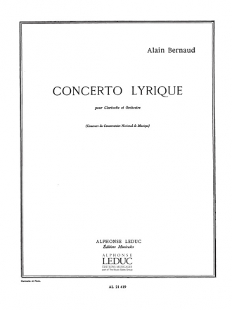 Concerto Lyrique pour clarinette et orchestre pour clarinette et piano