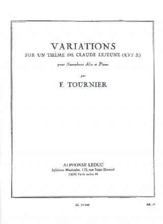 Variations sur un thme de Claude Lejeune pour saxophone alto et piano copie d'archive