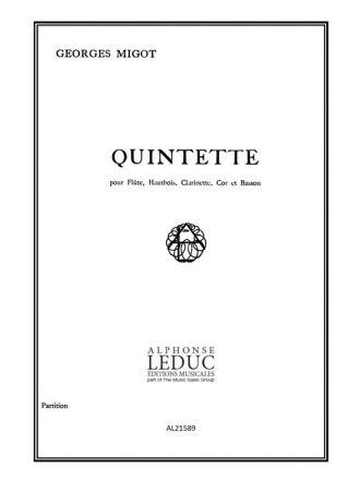 Quintette pour flte, hautbois, clarinette, cor et basson partition de poche