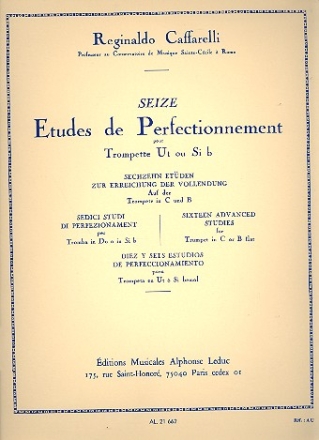 16 Etudes de perfectionnement pour trompette en ut ou sib