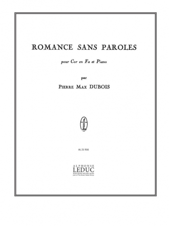 DUBOIS P.M. ROMANCE SANS PAROLES COR EN FA ET PIANO