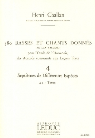 380 basses et chants donns vol.4a Septimes de Diffrentes Espces - textes