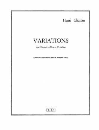 CHALLAN H. VARIATIONS TROMPETTE UT ET PIANO