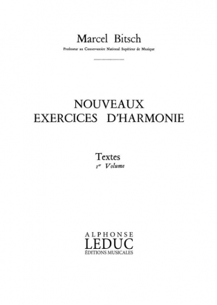 Nouveaux Exercices d'Harmonie  Textes vol.1