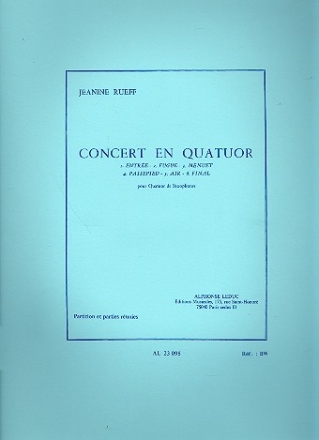 Concerto en Quatuor pour 4 saxophones (SATBar)partition et parties