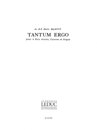 Tantum Ergo pour 4 voix mixtes, cuivres et orgue partition