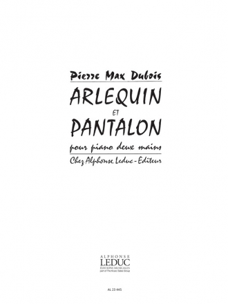 DUBOIS P.M. ARLEQUIN ET PANTALON PIANO