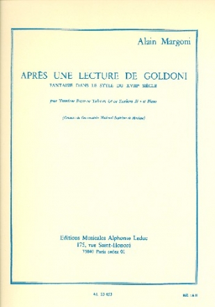 Aprs une lecture de Goldoni pour trombone basse ou tuba ou saxhorn et piano