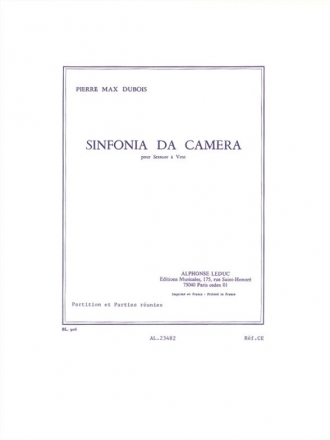 DUBOIS P.M. SINFONIA DA CAMERA PARTITION ET PARTIES BL906