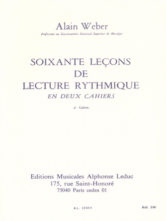 WEBER A. 60 LECONS LECTURE RYTHMIQUE -2 VOLUME 2