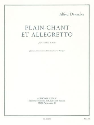 Plain-Chant et Allegretto pour trombone et piano