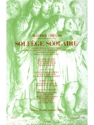 CHEVAIS SOLFEGE SCOLAIRE VOLUME 1