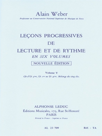 Lecons progressives de Lecture et de Rythme Vol. 5   nouvelle dition