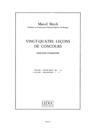 BITSCH 24 LECONS DE CONCOURS (EXERCICES D'HARMONIE) REALISATIONS