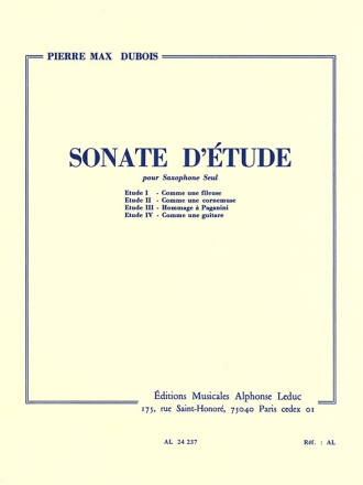 DUBOIS P.M. SONATE D'ETUDE SAXOPHONE SEUL