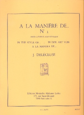 A la manire de...no.1 pour caisse-claire et piano